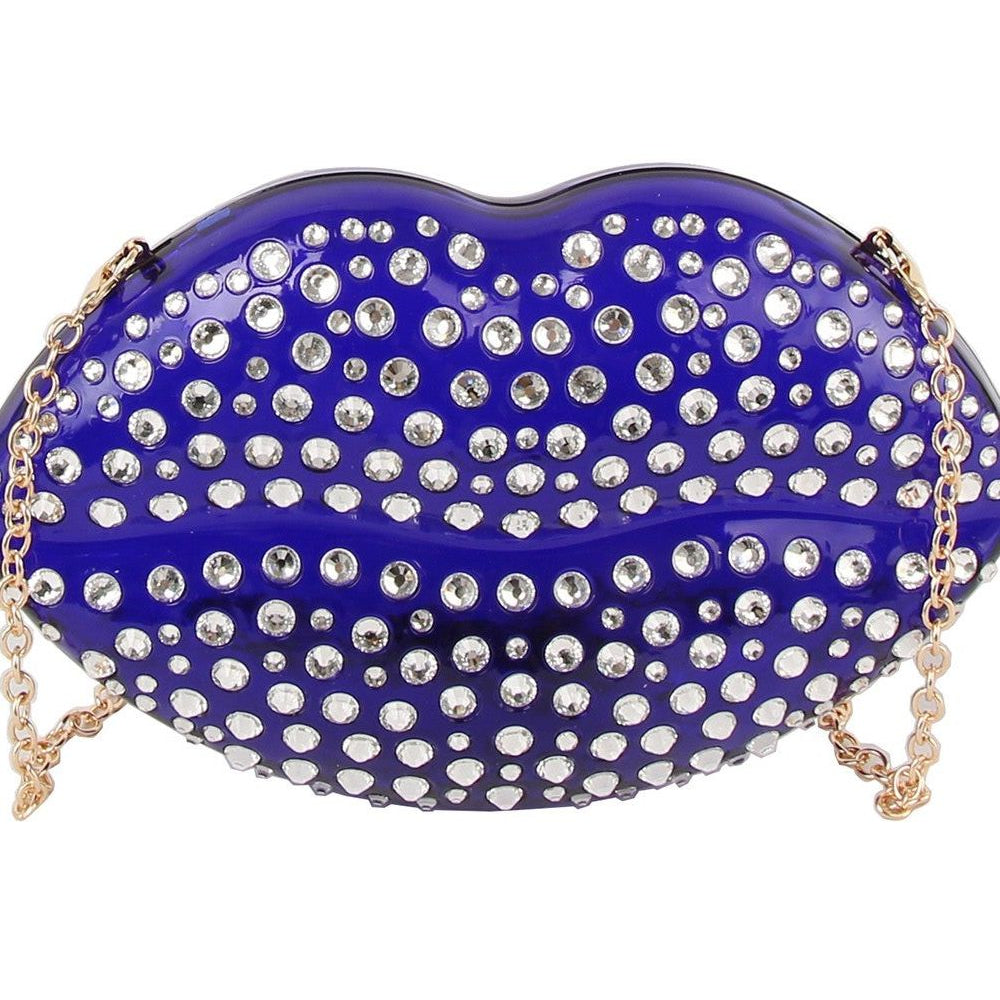 Blue Kiss Rhinestone Bag