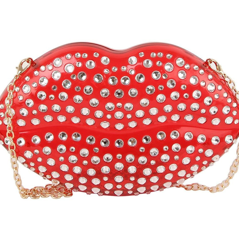 Red Kiss Rhinestone Bag