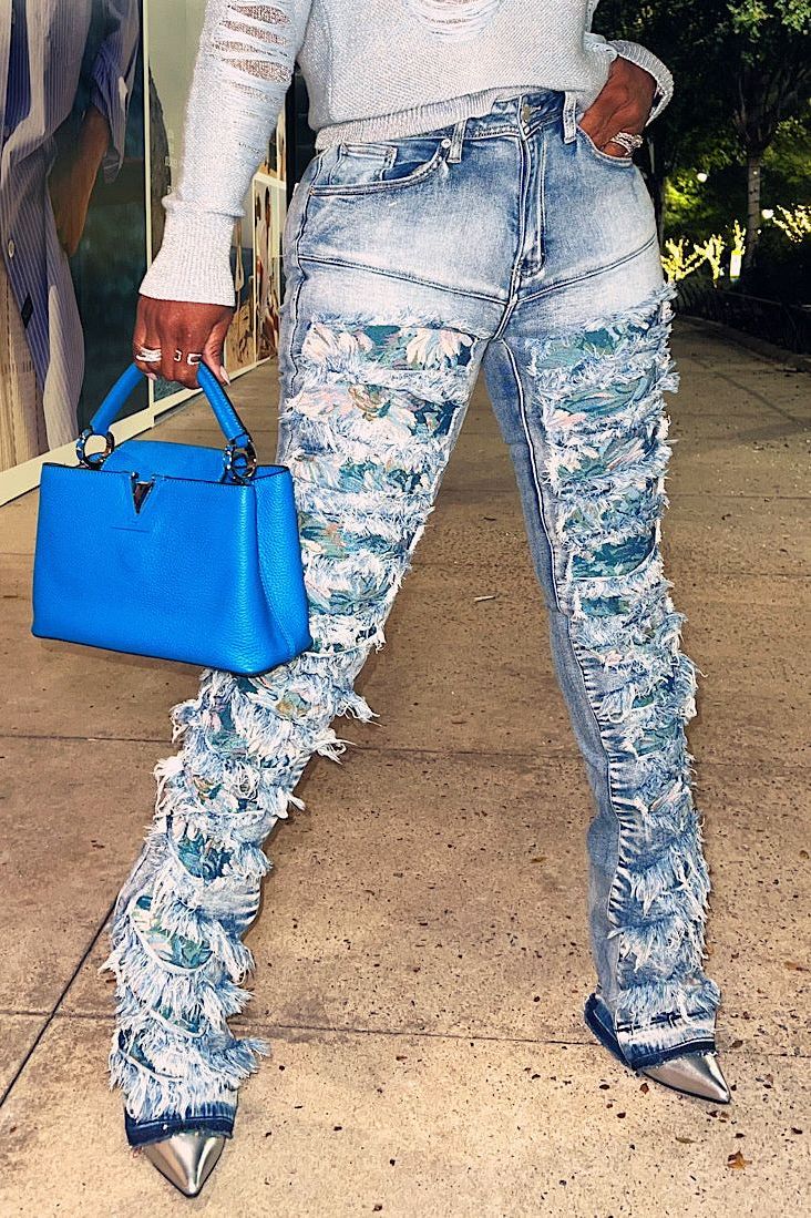 Cascade Crush Stacked Jeans