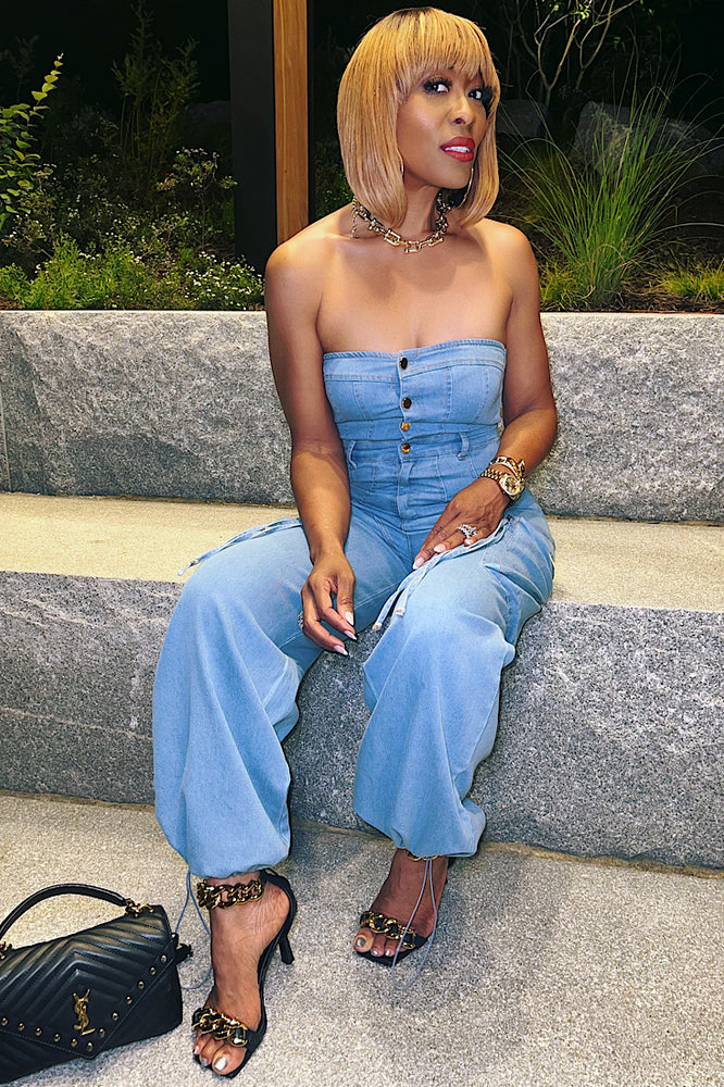 
                      
                        Sky High Denim Jumpsuit
                      
                    