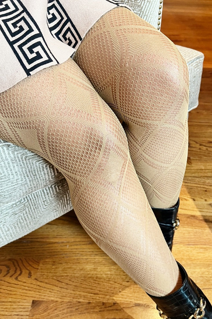Diamond Patterned Fishnet Stockings