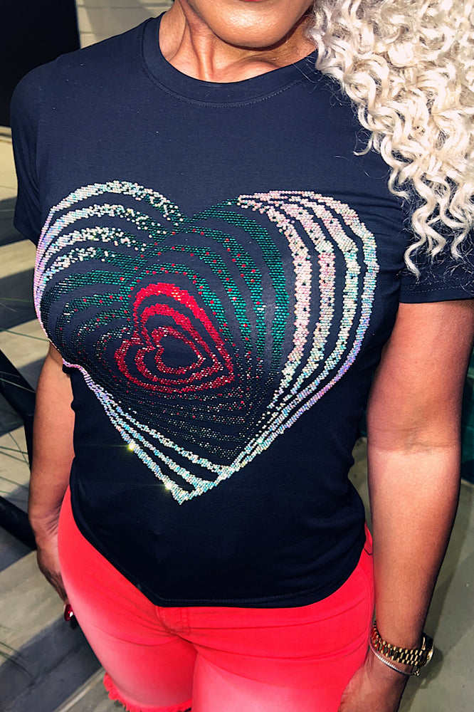 
                      
                        Heart of Stone Rhinestone Tee - Black
                      
                    