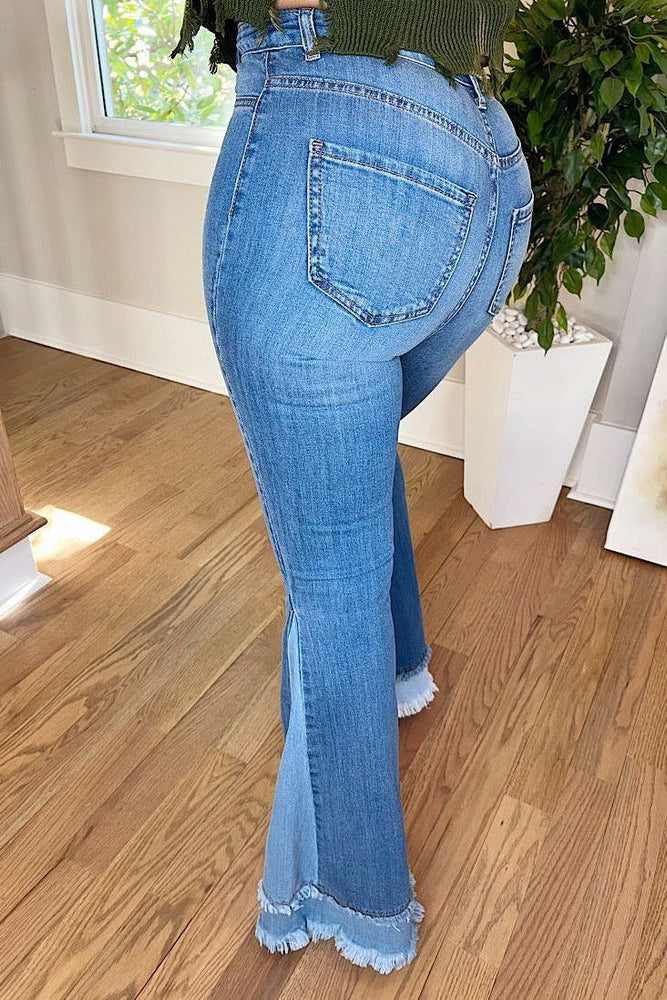 
                      
                        Kendricka Duo Tone Flare Jeans
                      
                    