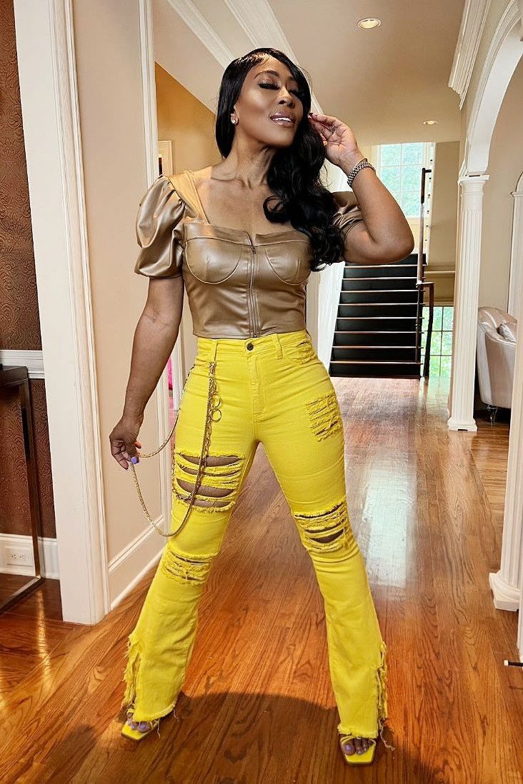 Hot Coco Faux Leather Top