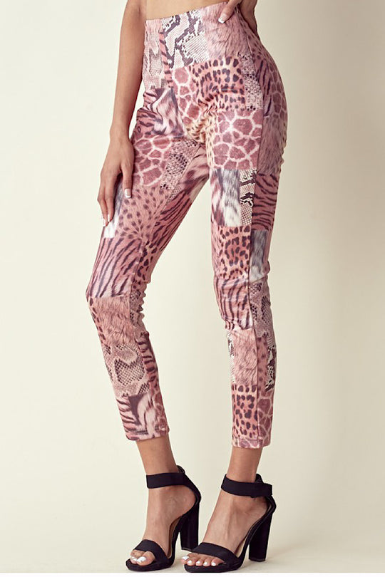 Pink Patch Suede Pant