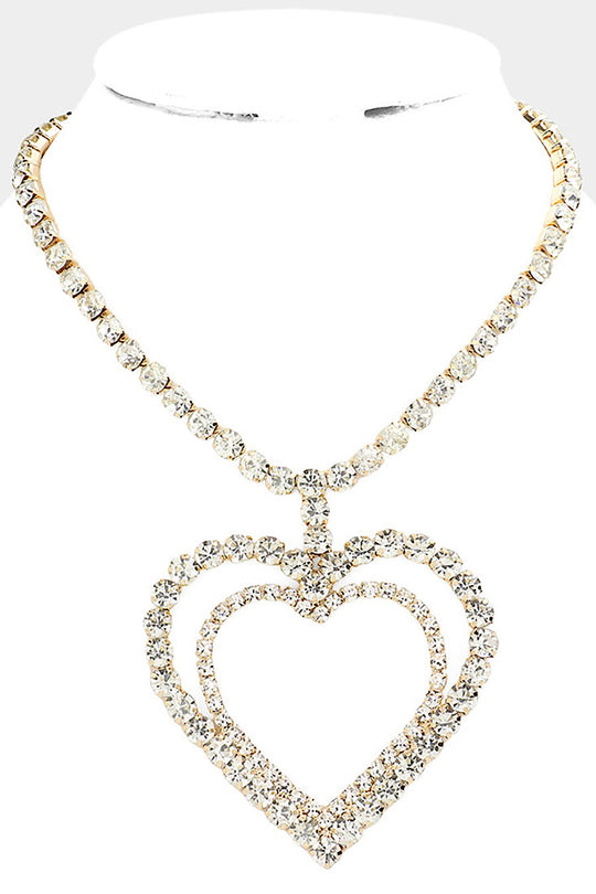 Brilliant Heart Necklace - Gold