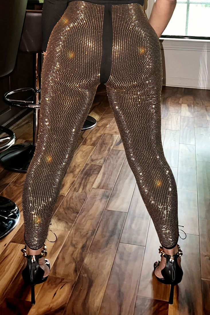Cleopatra Stones Luxe Leggings Bust-Down Edition Gold